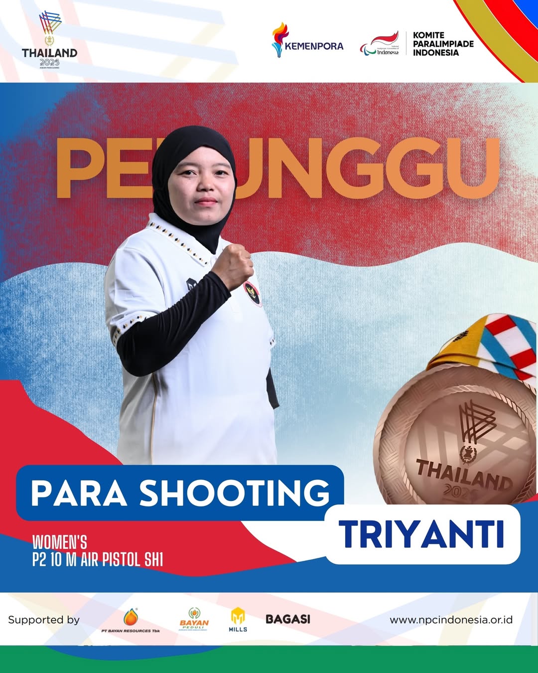 Triyanti – Perunggu P2 10M Air Pistol ASEAN Para Games 2025